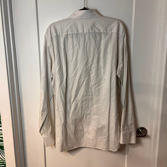 Corneliani White Micro Stripes Button-Down Shirt Size 17 - Picture 2 of 7